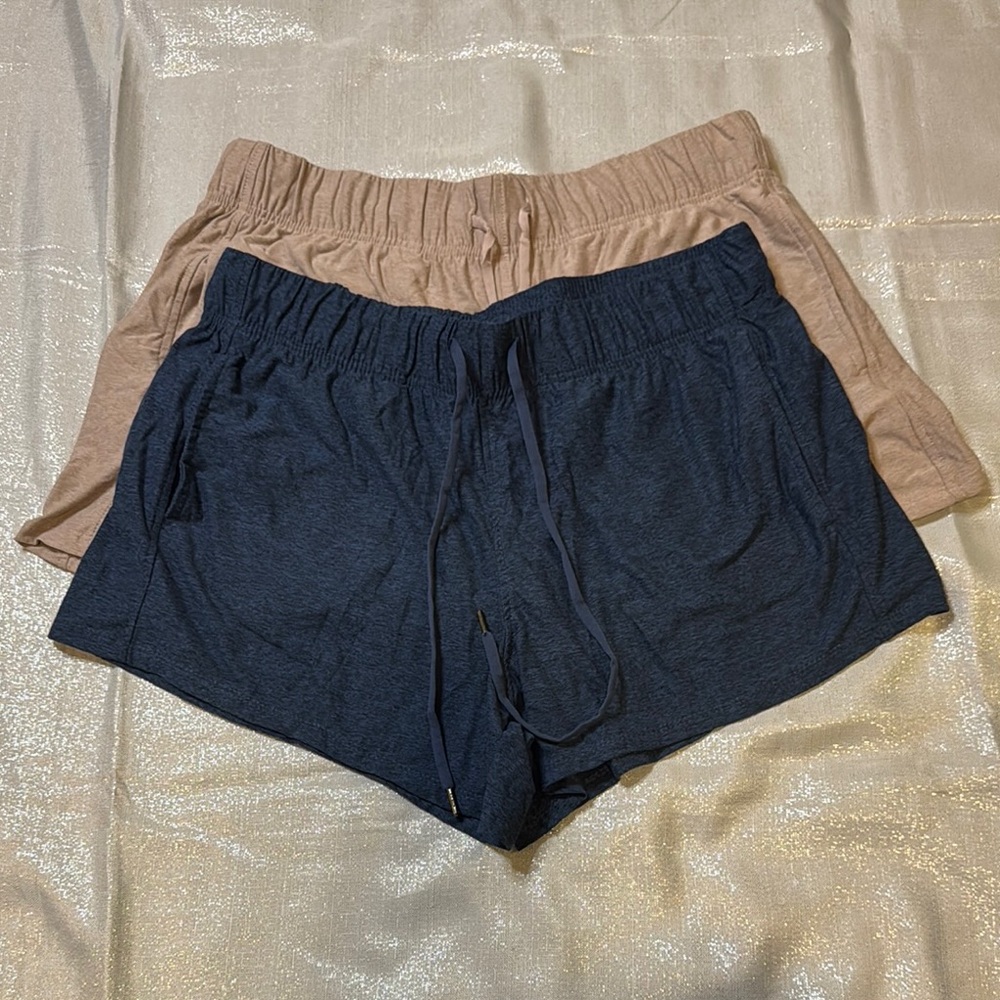 Navy and Tan Casual Shorts Set
